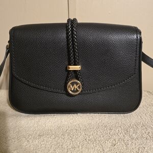 Michael Kors Black Crossbody Bag with Gold Accent